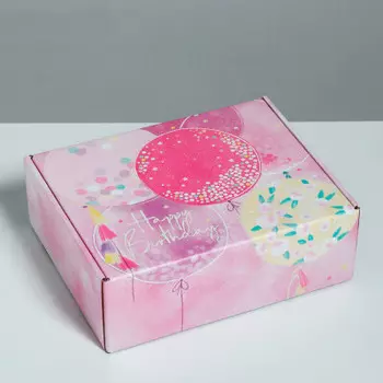 Коробка складная Дарите счастье с днем рождения 27*21*9см 5112869
