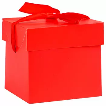 Коробка складная Miland классика красный 10*10*10см с лентой пп-5370