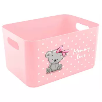 Корзина д/детских игрушек мамми лав нежно-розовая ас 48963000