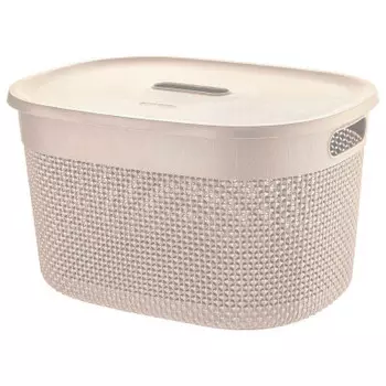 Корзина д/хранения 18 л осло молочная с крышкой pt1333мл-10