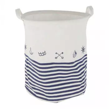 Корзина для белья 35*35*44 см рыжий кот море хлопок/пластмасса 8588