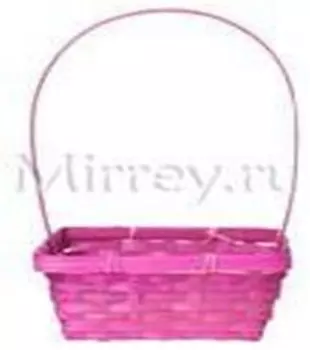 Корзина плетеная бамбук 37 см 19*14, 5 розовая