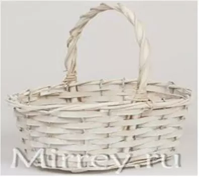 Корзина плетеная ива 25 см 22*16*11, 5 белая