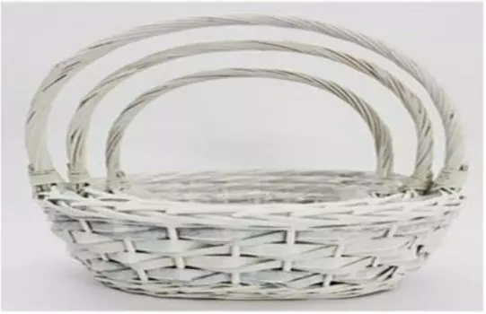 Корзина плетеная ива 26 см 24*19*10 алебастровая