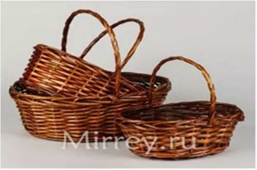 Корзина плетеная ива 30 см 33*25*12, 5 коричневая