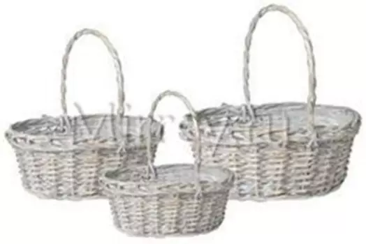 Корзина плетеная ива 30 см 33*25*12, 5 серая