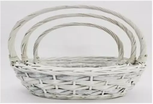 Корзина плетеная ива 35 см 35*28*14 алебастровая