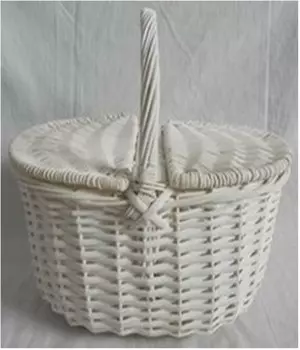 Корзина плетеная ива 35 см 41*31*19 белая