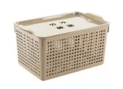 Корзинка 5,3л 29,5*18,5*14,5см Violet лофт с крышкой латте v644120