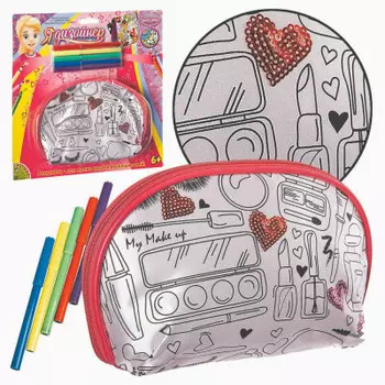 Косметичка для раскрашивания бондибон гламу с пайетками 18 х13 см вв2304