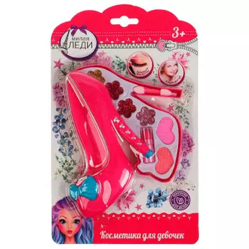 Косметика для девочек милая леди туфелька тени для век/помада на блистере 306240