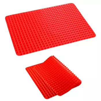Коврик силиконовый 39*27*1 см Тут Просто рельефный красный uslj0507