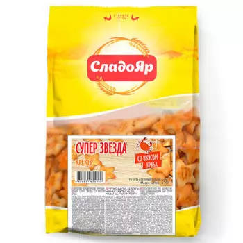 Крекер супер звезда 250 г со вкусом краба сладояр