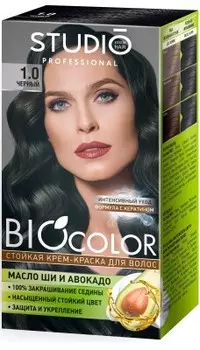 Крем-краска для волос студио профешнл биоколор 1.0 черный