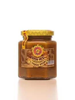Крем-мед пчела маня 250 г натуральный с грецким орехом ст/б