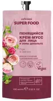 Крем-мусс для лица и зоны декольте кафе мими 100 мл роза&amp;орегано супер фуд