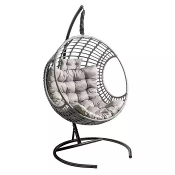 Кресло подвесное лондон агарден гарден стори цвет корзины серый цвет подушки серый cn950-мт2023