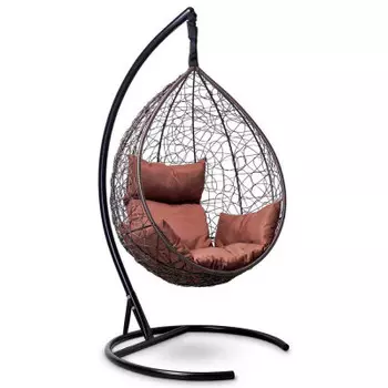 Кресло подвесное сфера лайт цвет корзины коричневый/цвет подушки коричневый мб301-мт