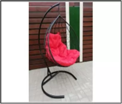 Кресло подвесное виола xl цвет корзины черный/цвет подушки красный d161-мт001