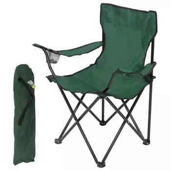 Кресло складное экос dw-2009 h с подлокотниками/подстаканниками зеленый 993100