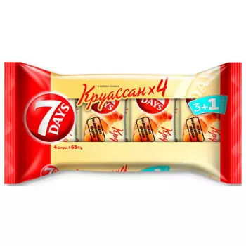 Круассан 7 дней 260 г какао 3+1 в подарок чипита