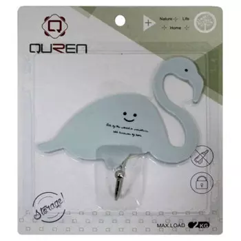 Крючок 1шт 14,5*13,5см Absolut Home фламинго голубой 5164