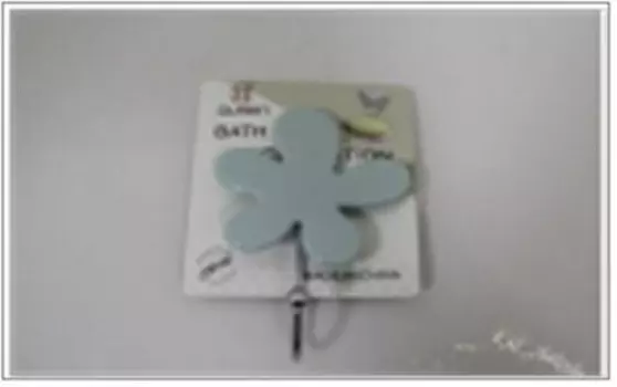 Крючок 1шт 7*9,5см абсолют хоум цветок голубой 504-4