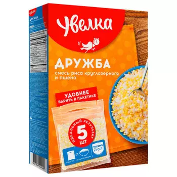 Крупа дружба Увелка 5пак.*80г смесь риса и пшена