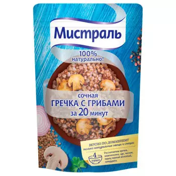 Крупа гречневая Мистраль 230г с грибами