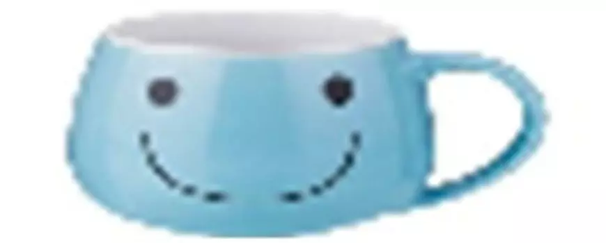 Кружка 300 мл лефард веселый смайлик голубая 155-143