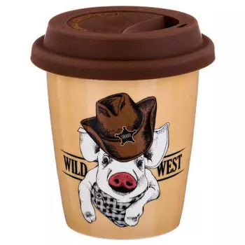Кружка 300мл вайлд вест лефард силиконовая крышка 229-346