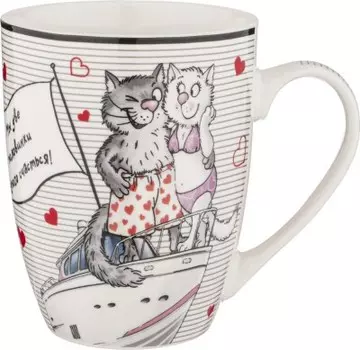 Кружка 340 мл лефард полосатые коты 260-608
