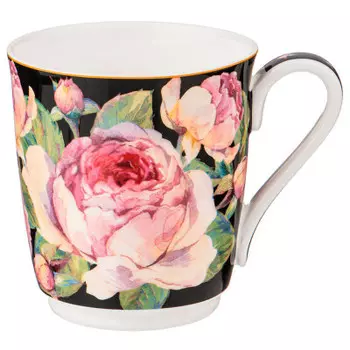 Кружка 340 мл Lefard винтаж черная фарфор 86-2398