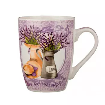 Кружка 340мл тюльпан лаванда 1 Фарфоровая tlnm4-lv1