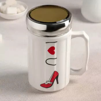 Кружка 350 мл доляна люблю тебя зеркальная крышка 4491297