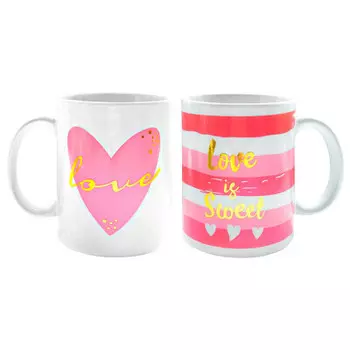 Кружка 350мл МФК Любовь розовая керамика