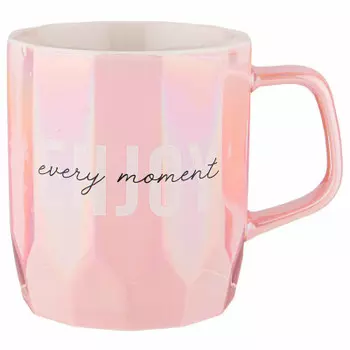 Кружка 380 мл Lefard блестящая розовая фарфор 260-598