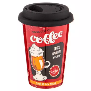 Кружка 400 мл лефард кофемания с крышкой 776-049