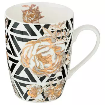 Кружка 400мл лефард голден роуз черная 133-302