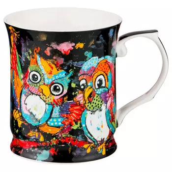 Кружка 420 мл лефард совы черная 104-532