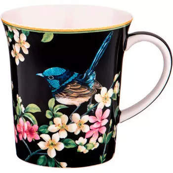 Кружка 420мл Lefard цветущий сад черная 104-547