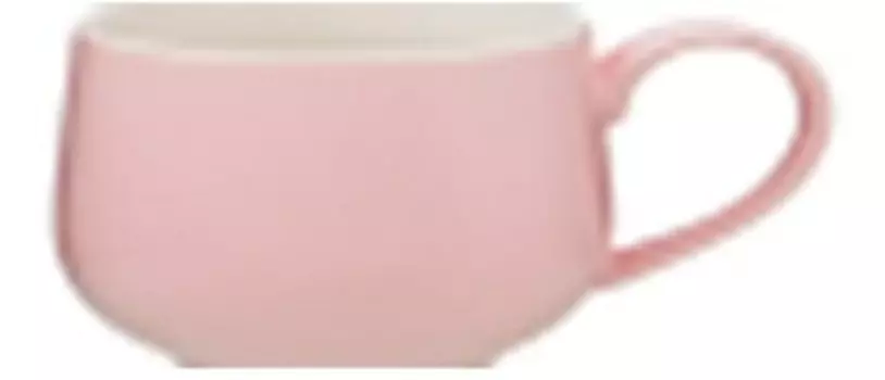 Кружка 450 мл бронко велюр розовая матовая бочонок 407-106