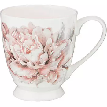 Кружка 480 мл лефард белые цветы фарфор 415-2124