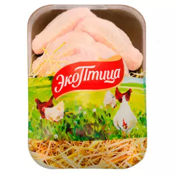 Крыло цыпленка бройлера охл на лотке экоптица