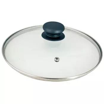 Крышка стеклянная 30см низкая с металлическим ободком 4730