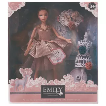 Кукла абтойс эмили розовая серия с маникеном и аксессуарами 30 см wj-12656