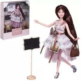Кукла абтойс летний вечер 30 см в платье без рукавов/с двухслойной юбкой/темные волосы pt-01633