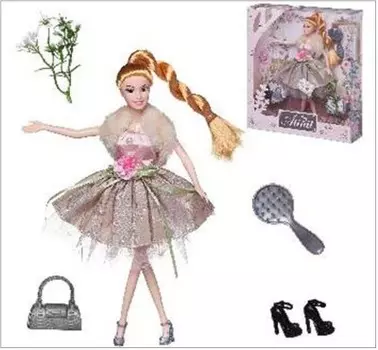 Кукла джунфа атинил цветочная гармония 28 см в бледно-розовом платье с аксессуарами блондин wj-22277