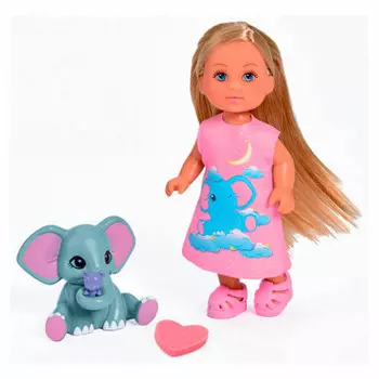 Кукла еви 12 см со слоненком 5733355