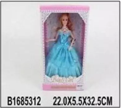 Кукла в бальном платье в/к 22*5,5*32,5см 1675312